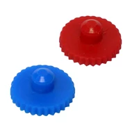 Cassette end plugs, red and blue set, for use with 25 and 37mm filter cassettes; 50 pairs