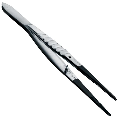 PTFE-coated stainless steel forcep, non-serrated