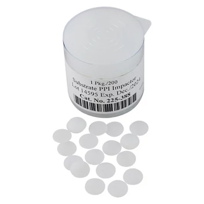 Impaction substrates, 3/8" i.d. porous plastic discs, pre-oiled, for PPI; 200/pk