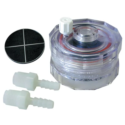 Polycarbonate in-line filter holder, 47mm, with support, autoclavable