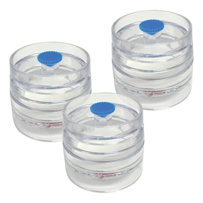 Silver membrane and porous plastic pad, 25mm, w. Teflon prefilter, in cassette; 5/pk.
