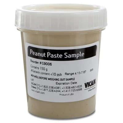 Aflatoxin less than 10 ppb in peanut paste; 150g