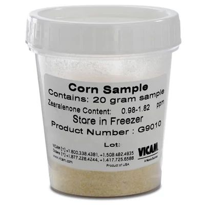 Zearalenone less than 2ppm in corn, 20g